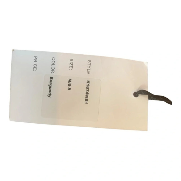 Unique Vintage Burgundy V-Waist Crop Pants Sz M 6-8# 200 - Picture 8 of 9